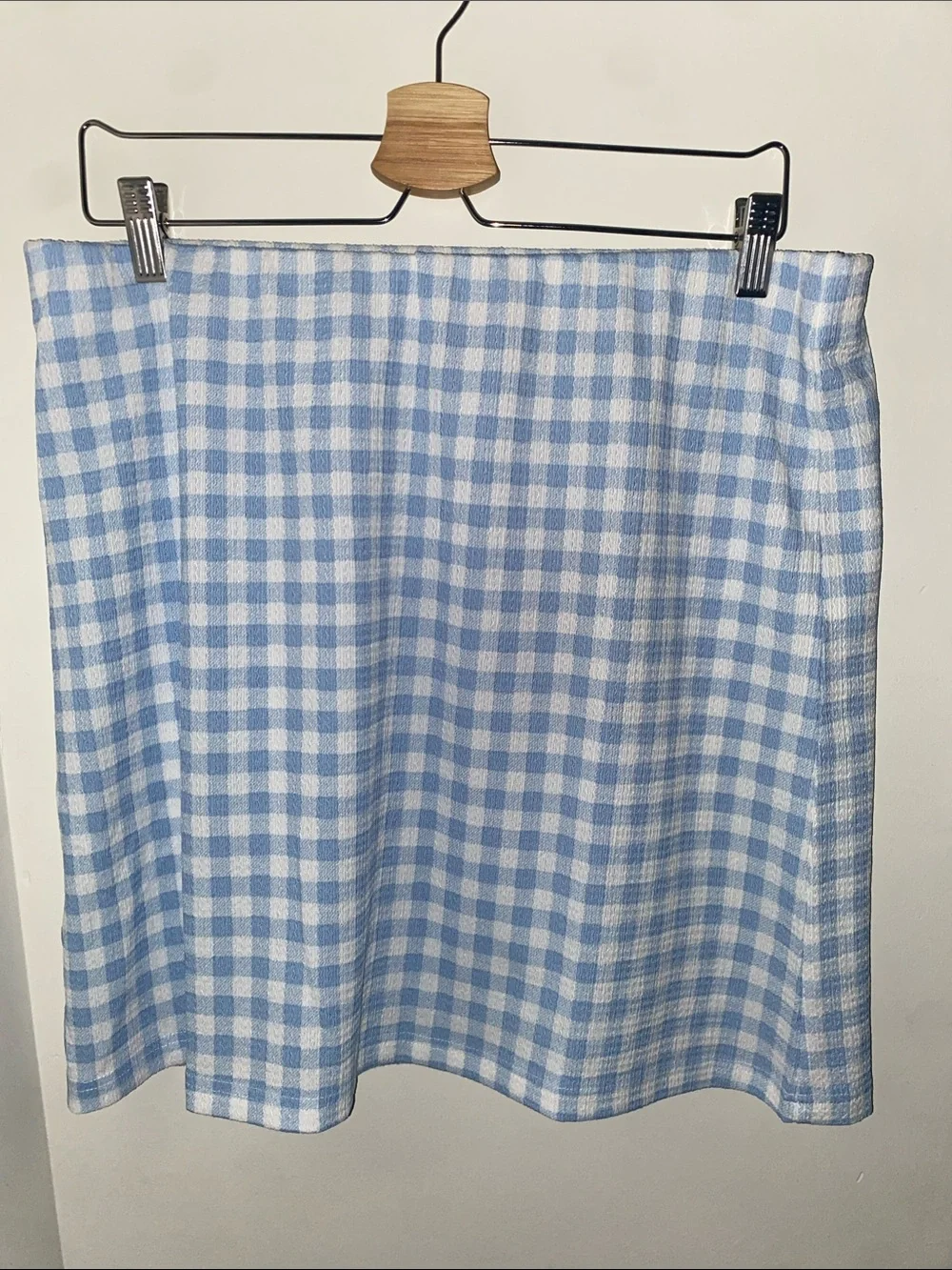 Vero Moda Blue and White Gingham Mini Skirt - Picture 1 of 7